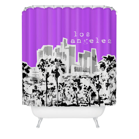 Bird Ave Los Angeles Purple Shower Curtain
