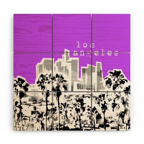 Bird Ave Los Angeles Purple Wood Wall Mural