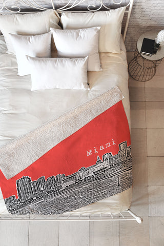 Bird Ave Miami Red Fleece Throw Blanket