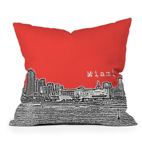 Bird Ave Miami Red Throw Pillow