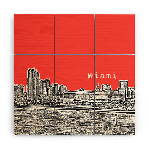 Bird Ave Miami Red Wood Wall Mural