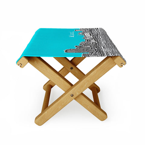 Bird Ave Miami Teal Folding Stool