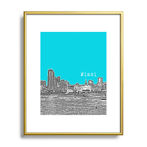 Bird Ave Miami Teal Metal Framed Art Print