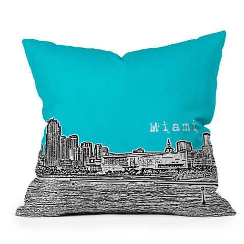 Bird Ave Miami Teal Throw Pillow