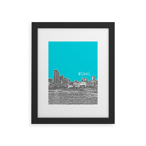 Bird Ave Miami Teal Framed Art Print