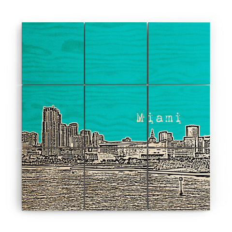 Bird Ave Miami Teal Wood Wall Mural