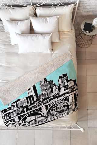 Bird Ave Minneapolis Sky Fleece Throw Blanket