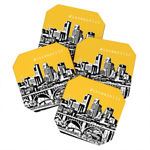 Bird Ave Minneapolis Yellow Coaster Set