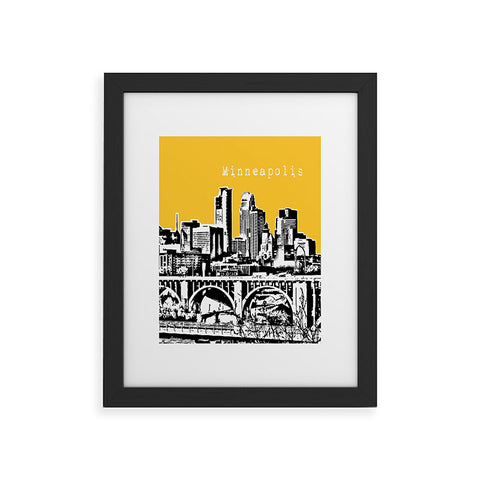 Bird Ave Minneapolis Yellow Framed Art Print