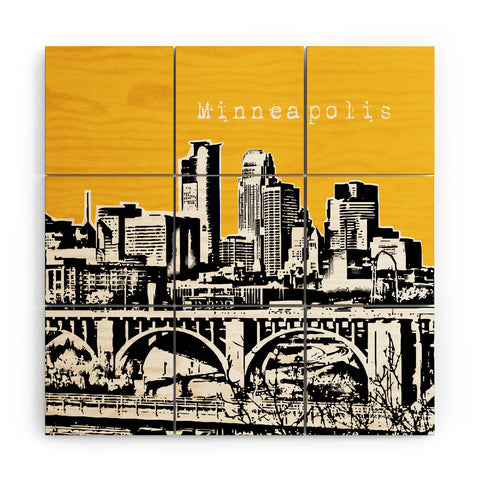Bird Ave Minneapolis Yellow Wood Wall Mural
