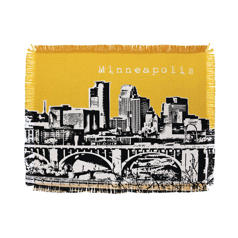 Bird Ave Minneapolis Yellow Throw Blanket