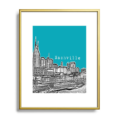 Bird Ave Nashville Waterfront Metal Framed Art Print