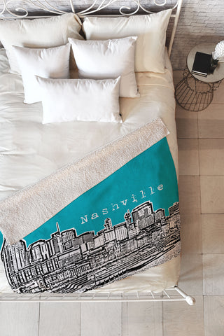 Bird Ave Nashville Waterfront Fleece Throw Blanket