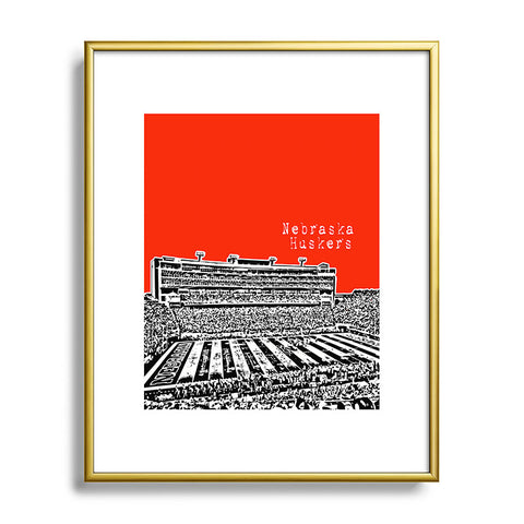 Bird Ave Nebraska Huskers Red Metal Framed Art Print