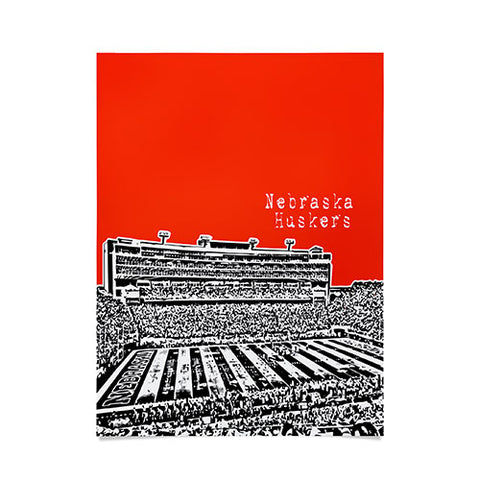 Bird Ave Nebraska Huskers Red Poster