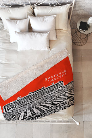 Bird Ave Nebraska Huskers Red Fleece Throw Blanket