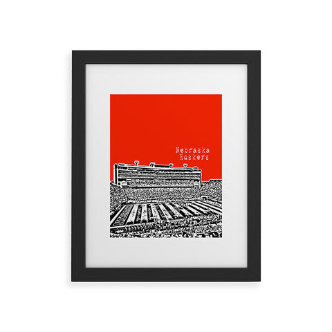 Bird Ave Nebraska Huskers Red Framed Art Print