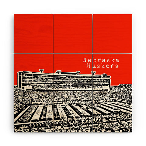 Bird Ave Nebraska Huskers Red Wood Wall Mural