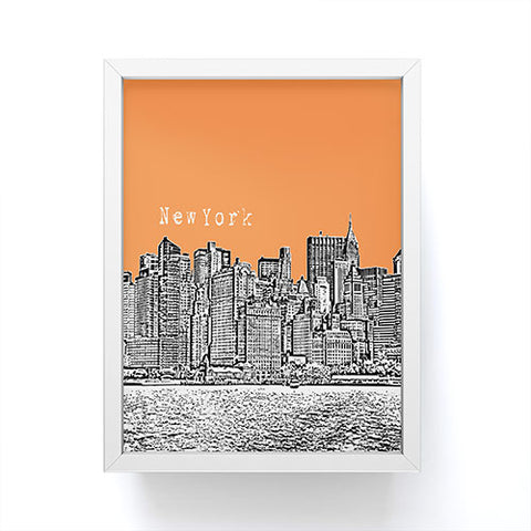 Bird Ave New York Orange Framed Mini Art Print
