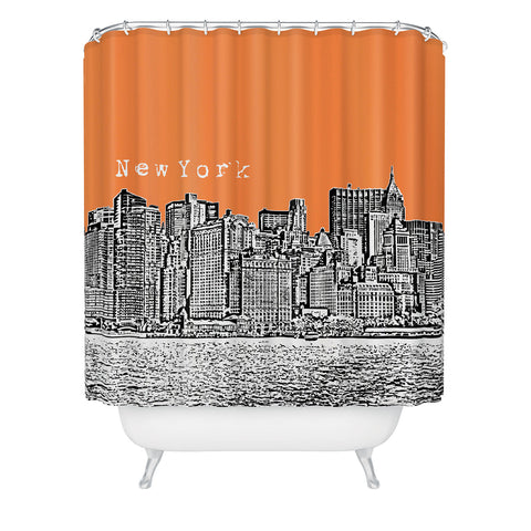 Bird Ave New York Orange Shower Curtain