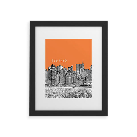 Bird Ave New York Orange Framed Art Print