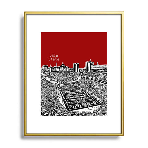 Bird Ave Ohio State Buckeyes Red Metal Framed Art Print