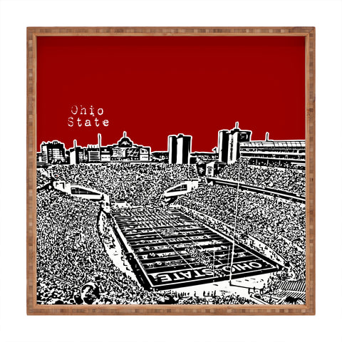 Bird Ave Ohio State Buckeyes Red Square Tray
