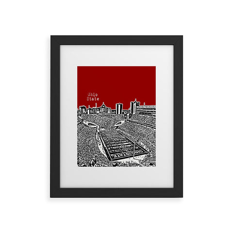 Bird Ave Ohio State Buckeyes Red Framed Art Print