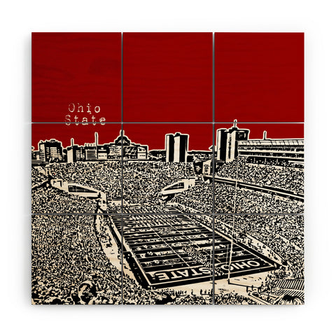 Bird Ave Ohio State Buckeyes Red Wood Wall Mural
