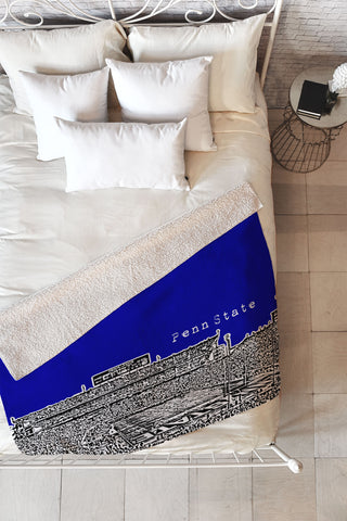 Bird Ave Penn State University Navy Fleece Throw Blanket