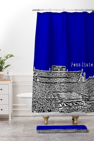 Bird Ave Penn State University Navy Shower Curtain And Mat
