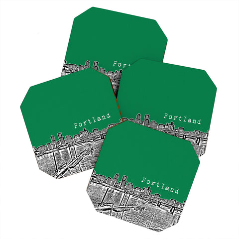 Bird Ave Portland Green Coaster Set