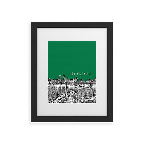 Bird Ave Portland Green Framed Art Print