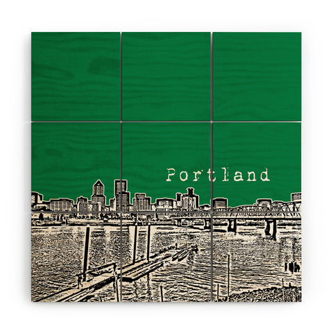 Bird Ave Portland Green Wood Wall Mural