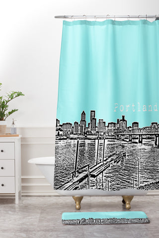Bird Ave Portland Ice Shower Curtain And Mat