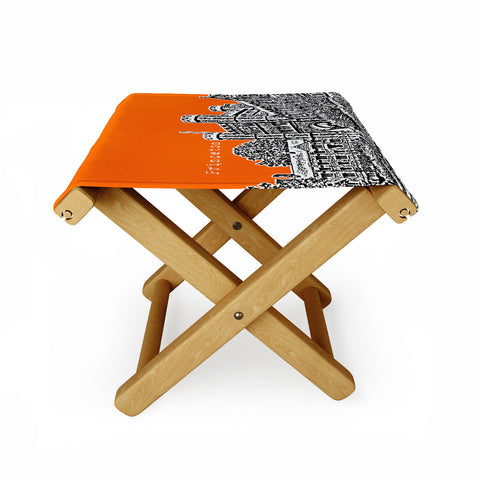 Bird Ave Princeton University Orange Folding Stool
