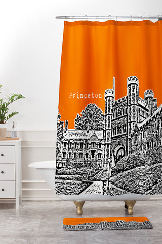 Bird Ave Princeton University Orange Shower Curtain And Mat