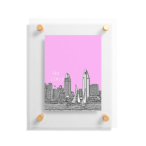 Bird Ave San Diego Pink Floating Acrylic Print