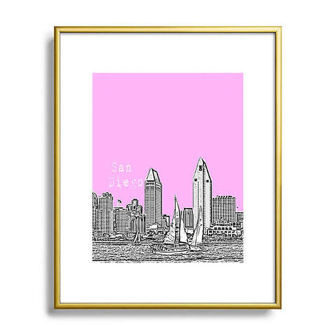 Bird Ave San Diego Pink Metal Framed Art Print