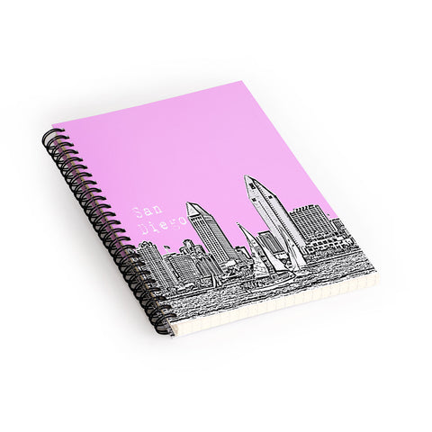 Bird Ave San Diego Pink Spiral Notebook