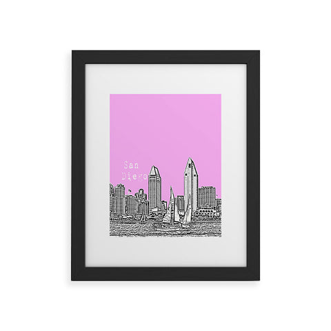 Bird Ave San Diego Pink Framed Art Print