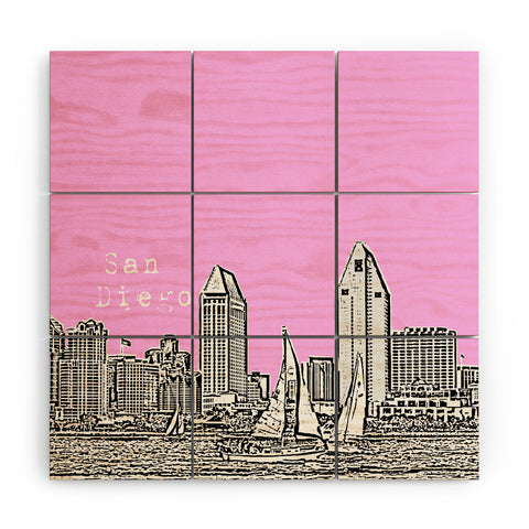 Bird Ave San Diego Pink Wood Wall Mural