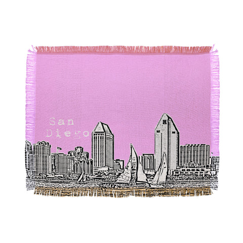 Bird Ave San Diego Pink Throw Blanket