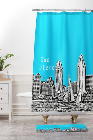 Bird Ave San Diego Sky Shower Curtain And Mat