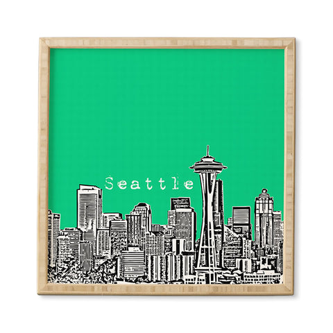 Bird Ave Seattle Green Framed Wall Art