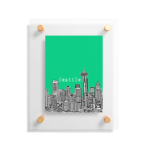Bird Ave Seattle Green Floating Acrylic Print