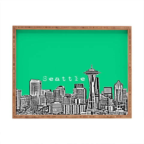 Bird Ave Seattle Green Rectangular Tray