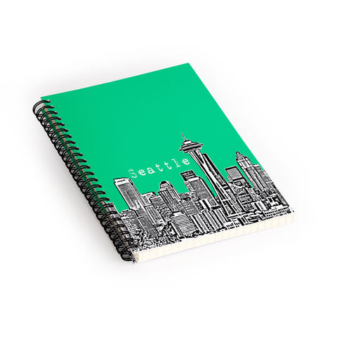 Bird Ave Seattle Green Spiral Notebook