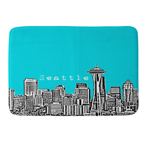 Bird Ave Seattle Teal Memory Foam Bath Mat