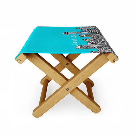 Bird Ave Seattle Teal Folding Stool